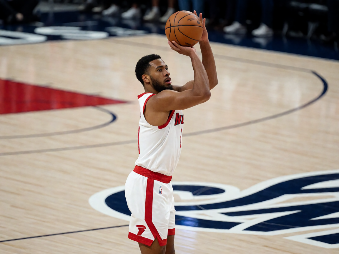 NBA球员三分投篮瞬间